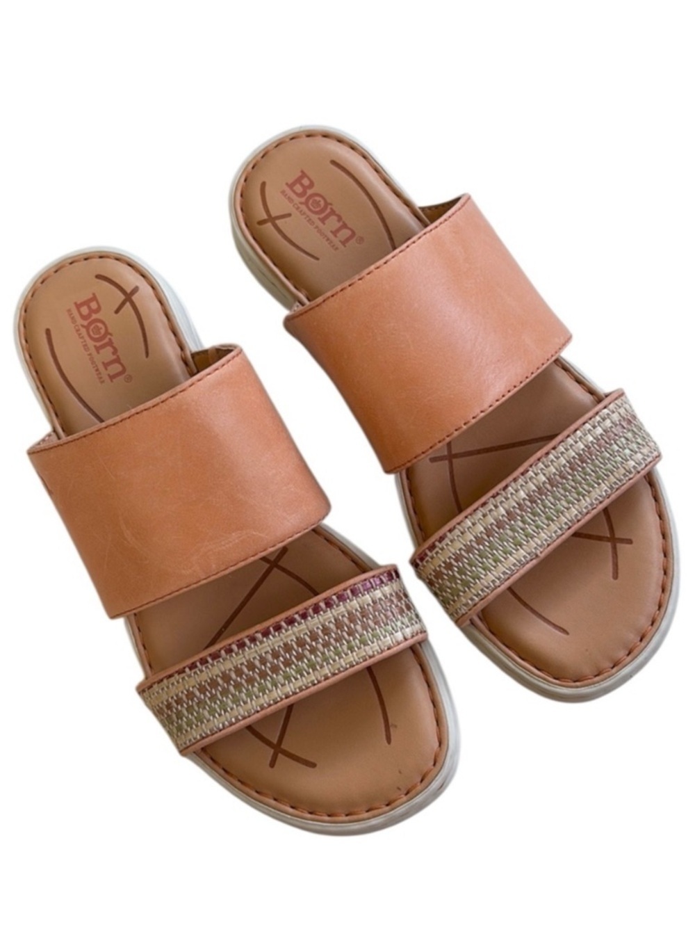 EUC Born Leather Two Strap Sandals Size 7